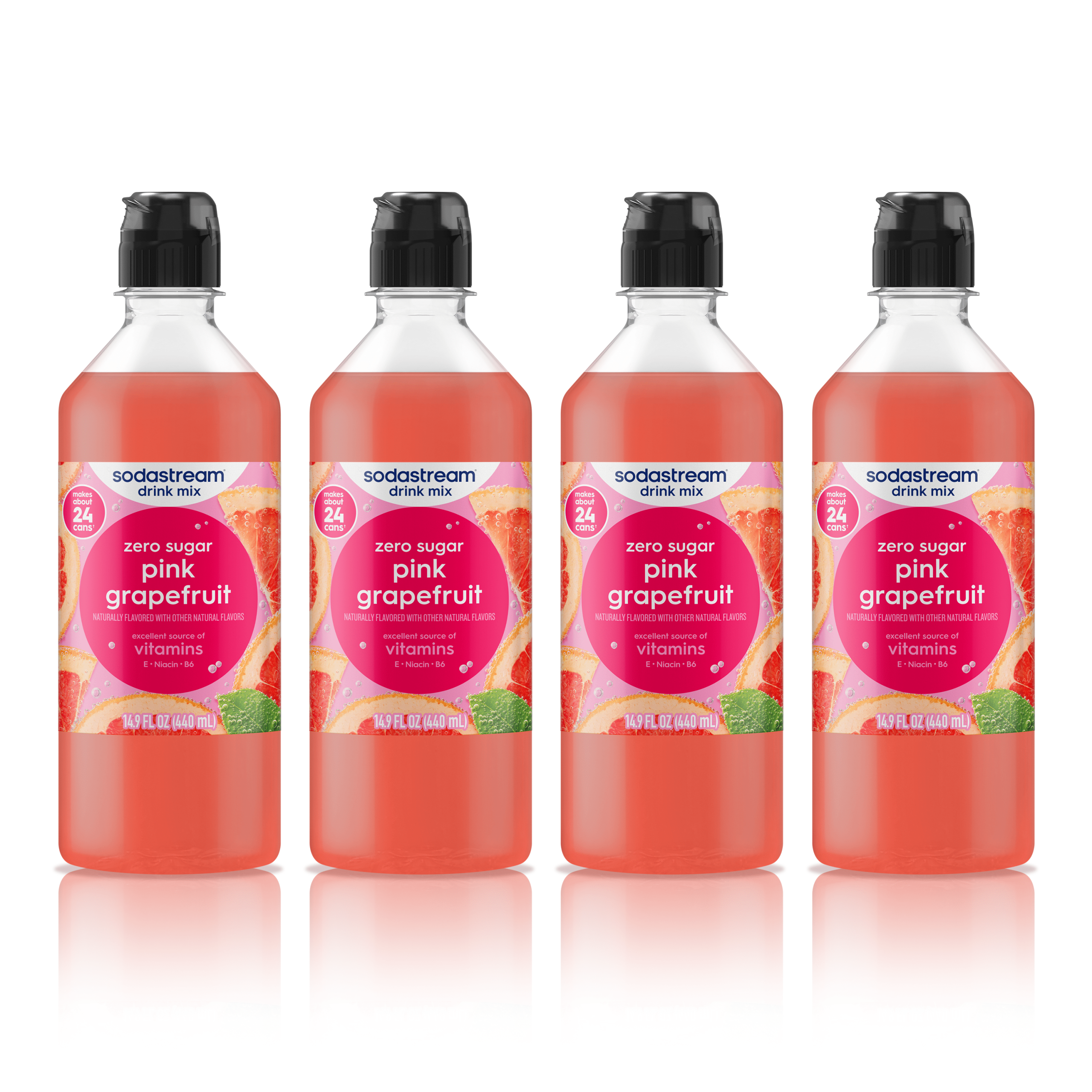 Sodastream Classics? Pink Grapefruit Zero Sugar Drink Mix 4 Pack 440ml