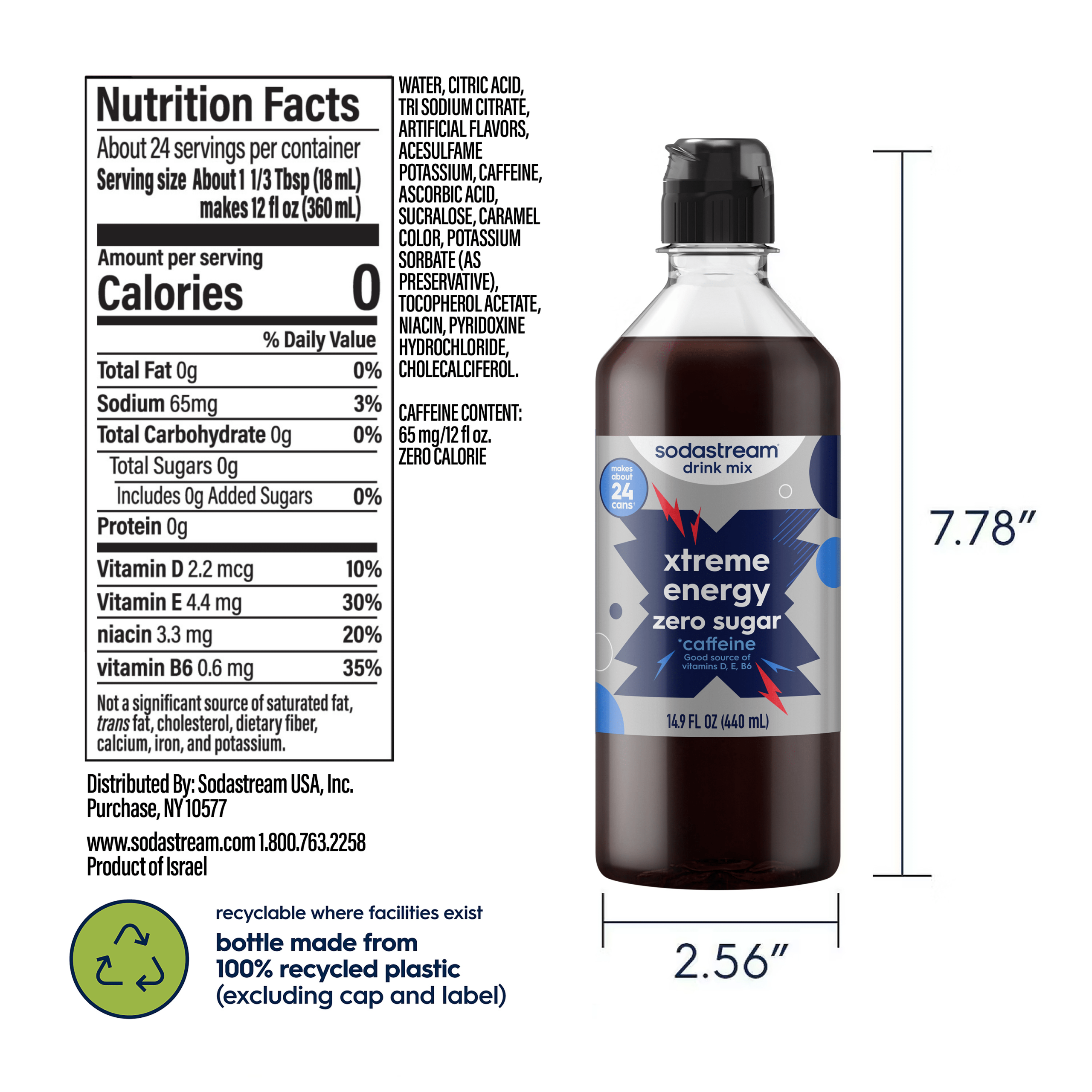 Sodastream Classics? Xtreme Energy Zero Sugar Drink Mix 440ml - Image 5